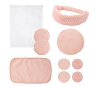Bauer 10PC Facial Cleansing Set/Soft Flannel Face Cloths, Eye Pads, Facial Puffs & Wash Bag/Reusable Makeup Remover & Skincare Kit for All Skin Types 39469