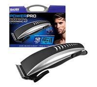 Bauer 38790 PowerPro Professional Grooming Kit | Men's Hair Clippers | 12 Piece Accessory Set | Mains Powered | Hard Carry Case