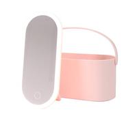 Bauer 62259 Pink Makeup Travel Vanity Case with Removable LED Light Mirror/Cosmetic Storage Organiser/Portable with Carry Handle