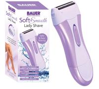 Bauer Professional 38730 Soft and Smooth Lady Shaver / Painless Hair Removal / Arms, Legs and Bikini Trimmer / Battery Operated / Wet and Dry Shave / Bikini Trimmer Attachment / Stainless Steel Blades