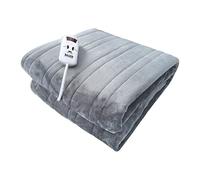 Bauer Electric Heated Throw Blanket with Luxury Fleece Lining | 10 Heat Levels | Machine Washable | Grey