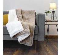 Bauer Professional Electric Heated Throw Blanket, Soft Fleece (120 x 160cm), 10 Heat Settings, 1-9h Timer, Auto Shut-Off, Detachable Controller, Machine Washable, Beige