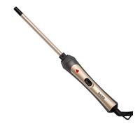 Bauer Professional TourmaPro Slimline Curling Wand/Ultra Slim 9mm Barrel / 200° Heat, 360° Swivel Cord and Cool Touch Tip/Grey & Gold