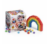 Bauer Spielwaren Fidl Bitz 21100 Starter Set: Play Set with Approx. 160 Colourful Foam Cubes for Building and Construction, Stick Without Sticking, Swimming in the Water, Blue/Green/Purple