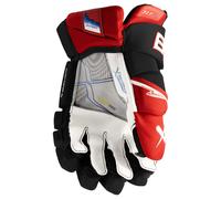 Bauer Vapor FLYLITE Black/Red Junior Hockey Gloves 10 inches