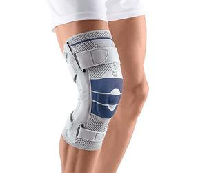 Bauerfeind GenuTrain S - Knee Support - Unisex - For Increased Stabilisation of the Knee Joint after Injury, Surgery or for Chronic Conditions Such as Knee Osteoarthritis or Arthritis - Right Knee - Size 6 - Titanium