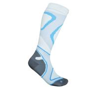 Bauerfeind Run Performance Compression Socks High Cut Size L 38-40 White/Blue for Running and Recovery