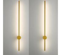 BAUFAS Black Bathroom Light Fixtures 350° Rotatable Gold Vanity Lights for Bathroom LED Modern Wall Sconce Brushed Bathroom Sconce Over Mirror (Color : Cool White, Size : 2pcs Gold 60cm)