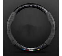 BAUFAS Car Steering Wheel Cover for Mitsubishi L200 2010-2015,Carbon fiber Leather Anti Slip Soft Breathable Durable Steering Wheel Protector Elastic Car interior decorative accessories,Black