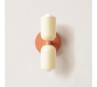 BAUFAS E26 Nordic Double Head Bedroom Bedside Wall Lamp Modern Simple Color Living Room Background Wall Aisle Entrance Wall Lamp (Color : Warm light, Size : C)