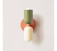 BAUFAS E26 Nordic Double Head Bedroom Bedside Wall Lamp Modern Simple Color Living Room Background Wall Aisle Entrance Wall Lamp (Color : Warm Light, Size : B)