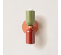 BAUFAS E26 Nordic Double Head Bedroom Bedside Wall Lamp Modern Simple Color Living Room Background Wall Aisle Entrance Wall Lamp (Color : Cold Light, Size : A)