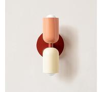 BAUFAS E26 Nordic Double Head Bedroom Bedside Wall Lamp Modern Simple Color Living Room Background Wall Aisle Entrance Wall Lamp (Color : Warm Light, Size : G-01)