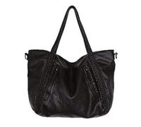 Baufooer Easeu Oversized Handbag, Women Big Capacity Top-handle Tote Bag Soft Slouchy Faux Leather Braided Shoulder Bag-Big Size black Size: 20.5 W x 3.93D x 13.75H