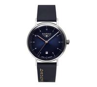 Bauhaus 2141-3 Women's Navy Blue Dial And Leather Strap Watch