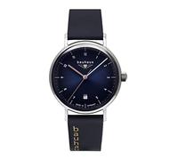 Bauhaus 2141-3 Women's Navy Blue Dial And Leather Strap Wristwatch