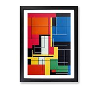Bauhaus Abstract Art No.7 Framed Print | A3 Black Framed Wall Art | Ready to Hang | Abstract Fantasy Picture | Living Room Bedroom Lounge Office