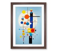 Bauhaus Abstract Framed Print | A2 Walnut Framed Wall Art | Ready to Hang | Abstract Fantasy Picture | Living Room Bedroom Lounge Office