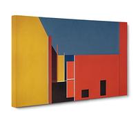Bauhaus Architecture Art Vol.1 Canvas Print | Gallery Wrapped 30mm Frame Wall Art | 30x20 inches | Ready to Hang | Abstract Cityscape Picture | Living Room Bedroom Lounge Office