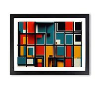 Bauhaus Architecture Art Vol.3 Abstract Framed Print | A3 Black Framed Wall Art | Ready to Hang | Abstract Cityscape Picture | Living Room Bedroom Lounge Office
