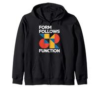 Bauhaus Architecture Form Follows Function Geometric Zip Hoodie