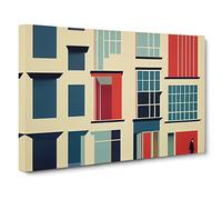 Bauhaus Architecture Vol.2 Canvas Print | Gallery Wrapped 30mm Frame Wall Art | 30x20 inches | Ready to Hang | Abstract Cityscape Picture | Living Room Bedroom Lounge Office