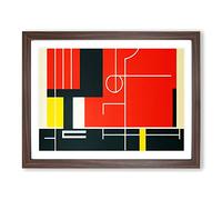 Bauhaus Art Abstract Framed Print | A3 Walnut Framed Wall Art | Ready to Hang | Abstract Fantasy Picture | Living Room Bedroom Lounge Office