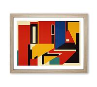 Bauhaus Art Vol.1 Abstract Framed Print | A4 Oak Framed Wall Art | Ready to Hang | Abstract Fantasy Picture | Living Room Bedroom Lounge Office
