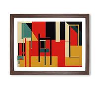 Bauhaus Art Vol.2 Abstract Framed Print | A2 Walnut Framed Wall Art | Ready to Hang | Abstract Fantasy Picture | Living Room Bedroom Lounge Office