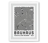 Bauhaus Ausstellung Weimar Geometric Framed Wall Art Print A3 (42×29.7cm) White, Wall Decor for Living Room, Bedroom, Office & Home, Ready to Hang, Art Gift