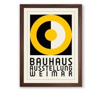 Bauhaus Ausstellung Weimar Geometric Framed Wall Art Print A4 (29.7×21cm) Walnut, Wall Decor for Living Room, Bedroom, Office & Home, Ready to Hang, Art Gift