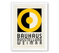 Bauhaus Ausstellung Weimar Geometric Framed Wall Art Print A4 (29.7×21cm) White, Wall Decor for Living Room, Bedroom, Office & Home, Ready to Hang, Art Gift
