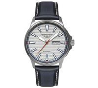 Bauhaus Aviation 2862-1 Men's Automatic Titanium Watch 42 mm Sapphire Glass Leather Strap Blue 10 ATM