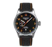 Bauhaus Aviation Tornado Series 2764-5 Men's Automatic Watch 24-Hour Display 5 ATM with Leather Strap