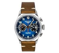 Bauhaus Aviation chronograph Leather Strap Blue Dial Quartz 27723 Men's Watch