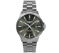 Bauhaus Aviation Titanium Automatic GMT (42mm) Dark Green Dial/Titanium Bracelet 2868M4