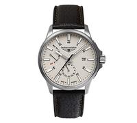 Bauhaus Aviation Titanium Automatic Power-Reserve (42mm) Beige Luminous Dial/Black Leather Strap 2860-5