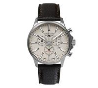 Bauhaus Aviation Titanium Quartz Chronograph (42mm) Beige Luminous Dial/Dark Brown Leather Strap 28805