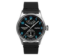 Bauhaus Aviation Tornado Automatic Power-Reserve (42mm) Black Dial/Black Leather Strap 2790-3