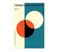 Bauhaus Blue Circles Poster, Bauhaus Print, Framed Abstract Art, Mid-Century Wall Art, Modern Home Decor, Gift Idea, Archival Matte, 50x70cm (Print Only) - 50x70cm