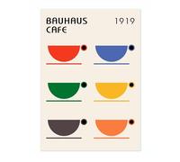 Bauhaus Cafe Bauhaus Poster Mid Century Modern Wall Decor Print, Abstract Geometric Wall Art Boho Abstract Artwork Architecture, Archival Matte, A1 (Print Only) - 84.1x59.4cm