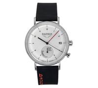 Bauhaus Classic Black Leather Strap White Dial Solar 21121 Men's Watch