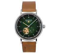 Bauhaus Classic Dark Green Dial Automatic Leather Strap Dress Men's Watch 21664