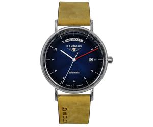 Bauhaus Classic Leather Strap Dark Blue Dial Automatic 21623 Men's Watch