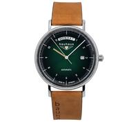 Bauhaus Men's Automatic Watch with Weekday Display with Leather Strap 2162-4, Green, Classic