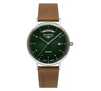Bauhaus Men's Automatic Watch with Weekday Display with Leather Strap 2162-4, Green, Classic
