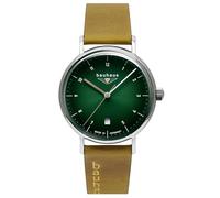 Bauhaus Classic Quartz (36mm) Dark Green Dial/Brown Leather Strap 21414