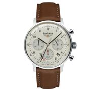 Bauhaus Classic Solar Chronograph (41mm) Beige Dial / Brown Leather Strap