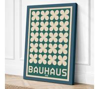 Bauhaus Clovers Minimalist Canvas Wall Art Print 18x12 Inch (46 x 30 cm)