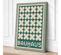 Bauhaus Clovers Minimalist Canvas Wall Art Print 18x12 Inch (46 x 30 cm)